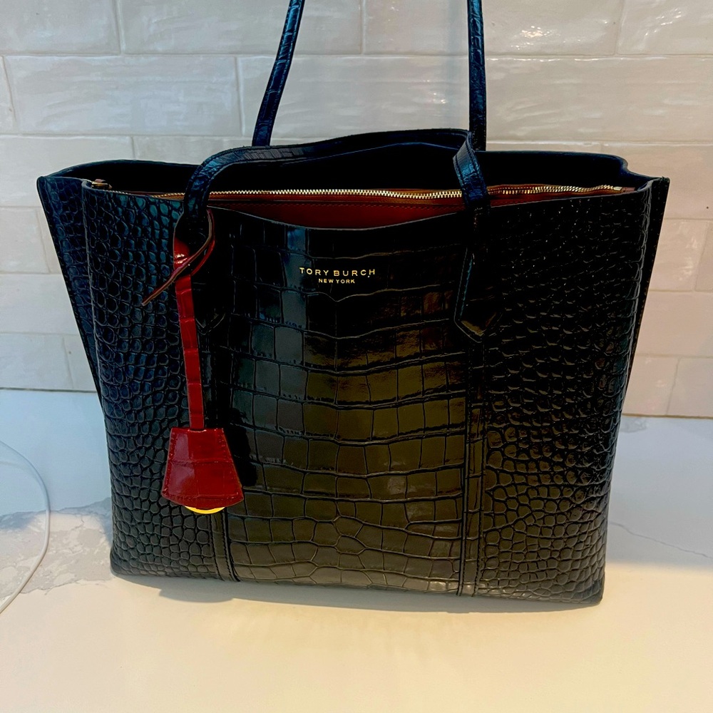 Tory Burch Perry Embossed Leather Tote